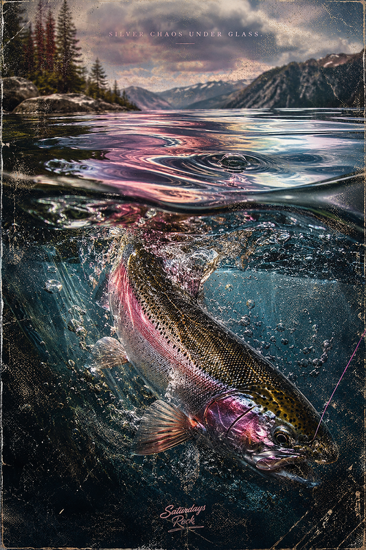 Silver Chaos Under Glass Print