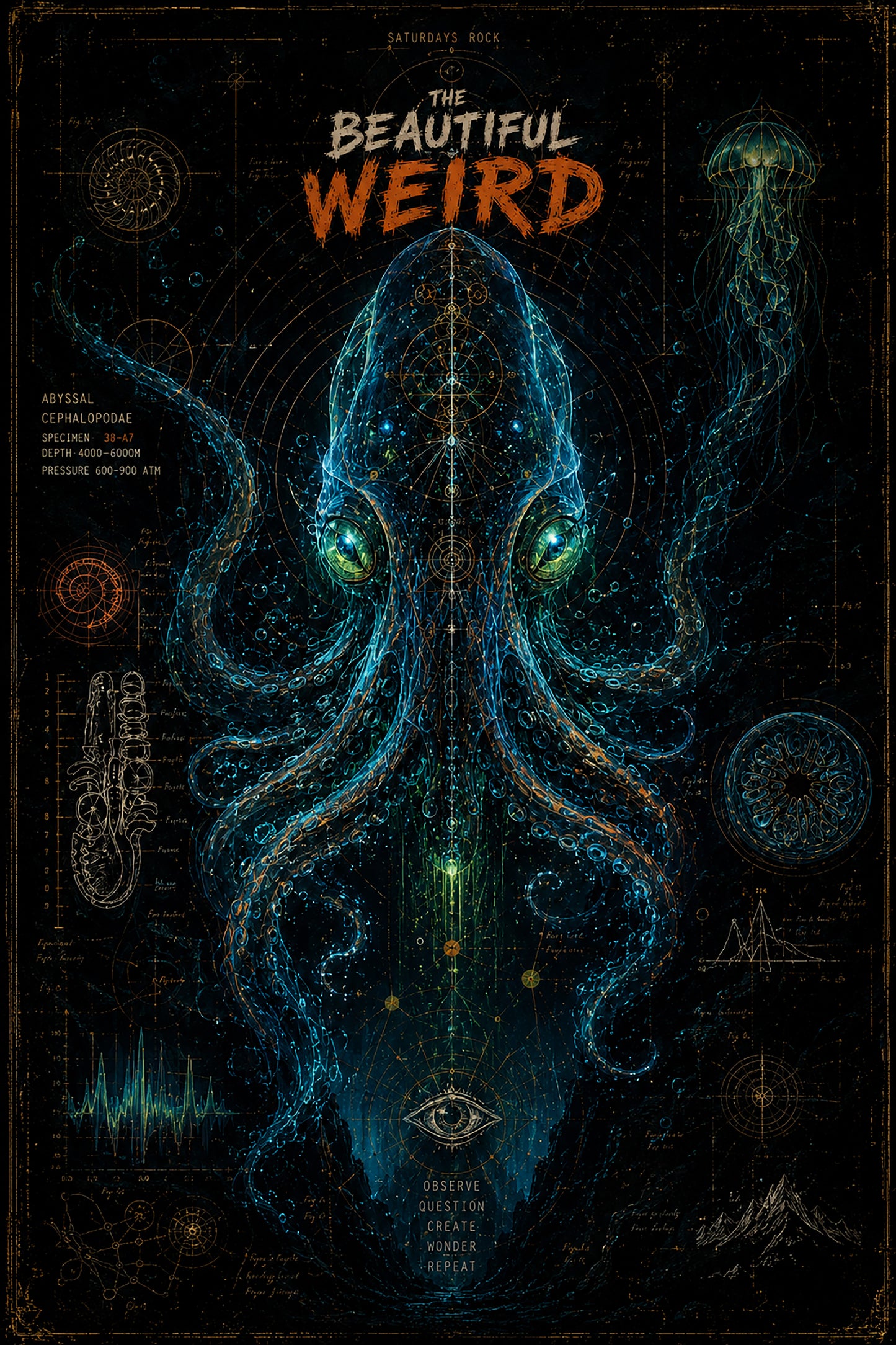 Deep Sea Creature Icon Print
